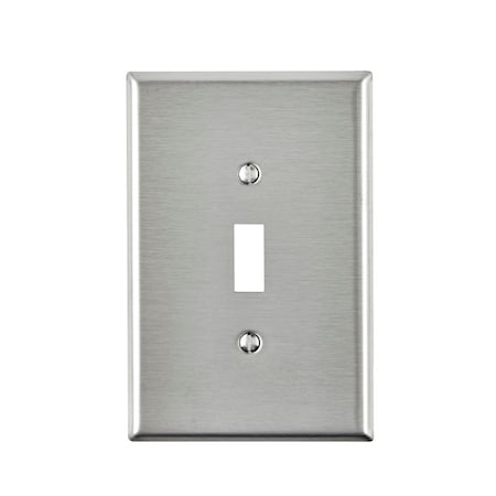 Leviton Leviton Silver 1 gang Stainless Steel Toggle Oversized Wall Plate 1 pk 84101-040